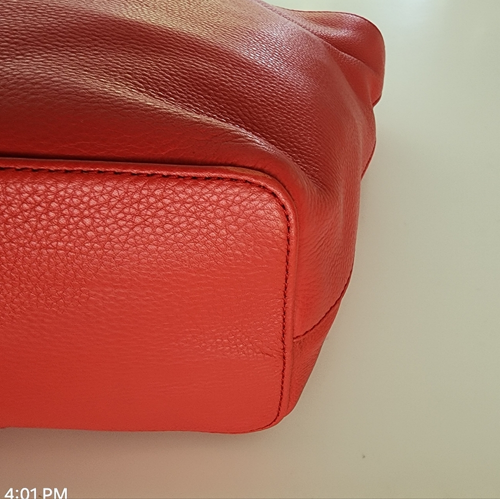 NWT Tory Burch Mercer Leather Tote In Vermillion Red - Picture 6 of 11